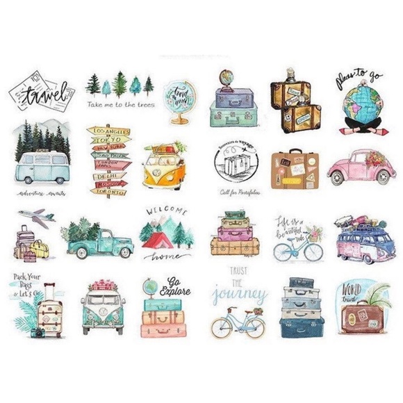 Explore The World, 24 Adventurous Stickers, VW Bugs, Road Trip - Picture 6 of 10